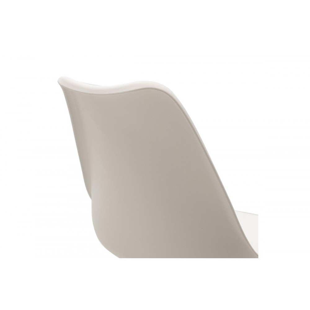 Καρέκλα γραφείου εργασίας "GASTON II" από PP/PU/μέταλλο σε λευκό/ασημί χρώμα 48x57x93