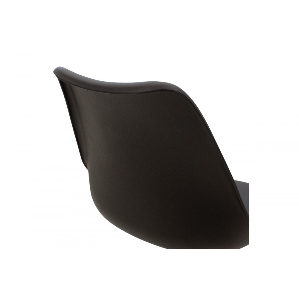 Καρέκλα γραφείου εργασίας "GASTON II" από PP/PU/μέταλλο σε μαύρο/ασημί χρώμα 48x57x93