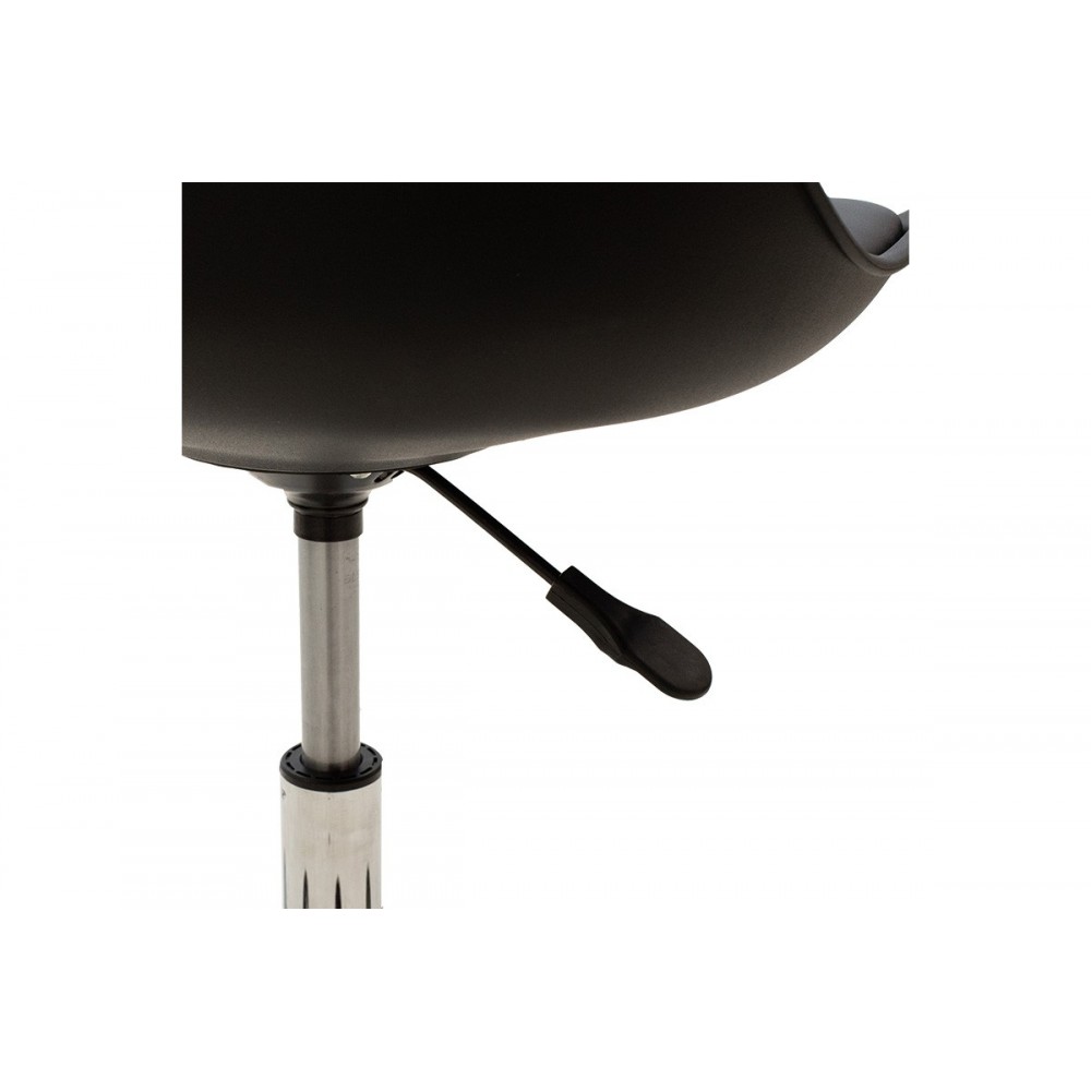 Καρέκλα γραφείου εργασίας "GASTON II" από PP/PU/μέταλλο σε μαύρο/ασημί χρώμα 48x57x93