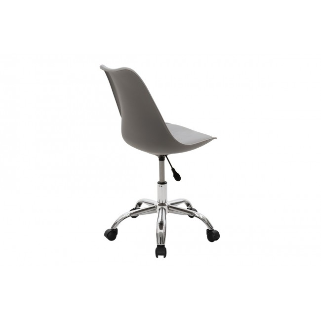 Καρέκλα γραφείου εργασίας "GASTON II" από PP/PU/μέταλλο σε γκρι/ασημί χρώμα 57x48x93