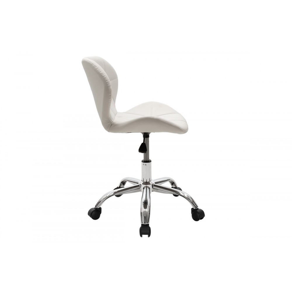 Καρέκλα γραφέιου εργασίας "FREA II" από PU/μέταλλο σε λευκό/ασημί χρώμα 47x52x95