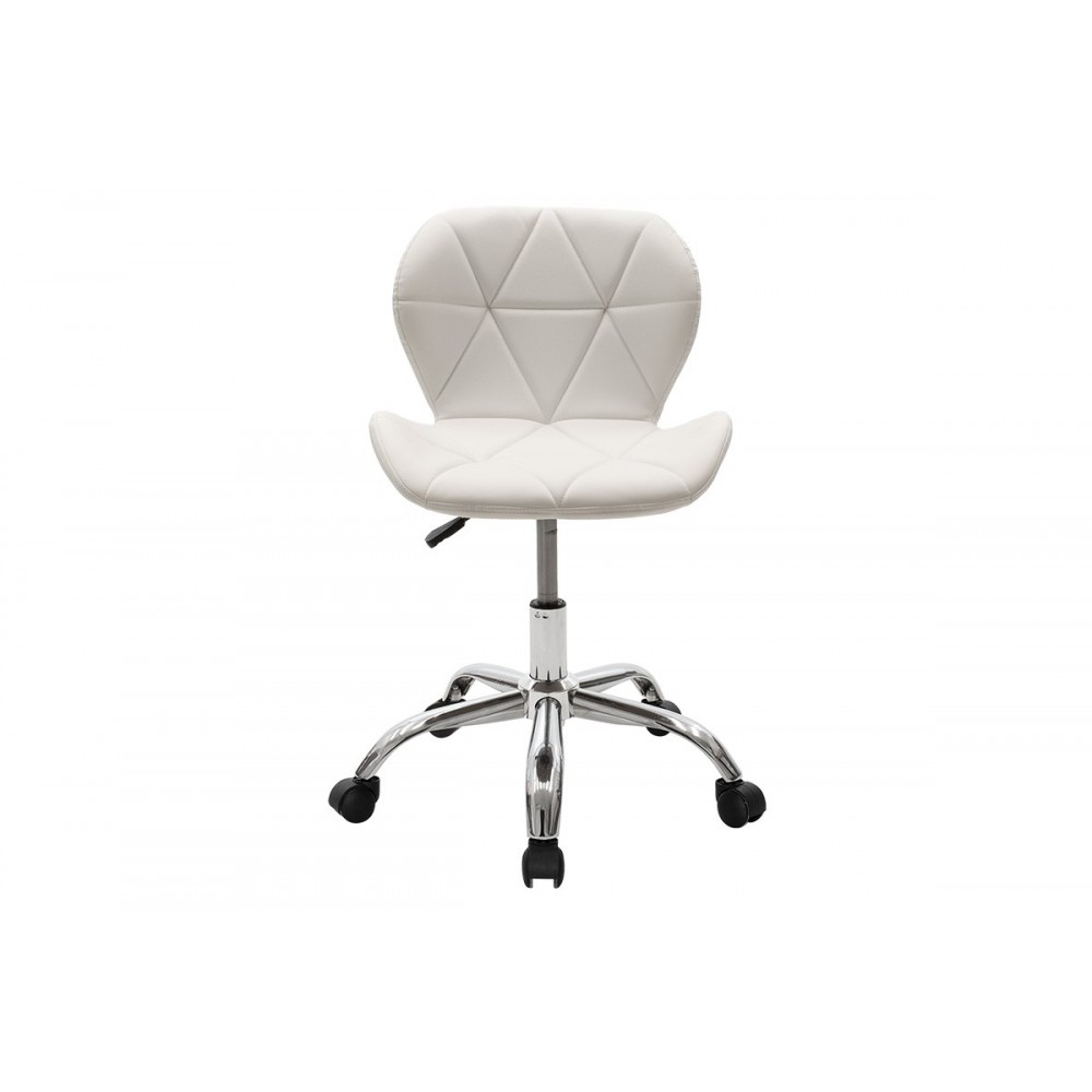 Καρέκλα γραφέιου εργασίας "FREA II" από PU/μέταλλο σε λευκό/ασημί χρώμα 47x52x95