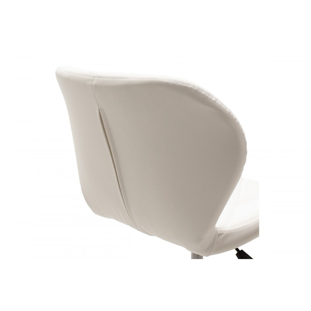 Καρέκλα γραφέιου εργασίας "FREA II" από PU/μέταλλο σε λευκό/ασημί χρώμα 47x52x95