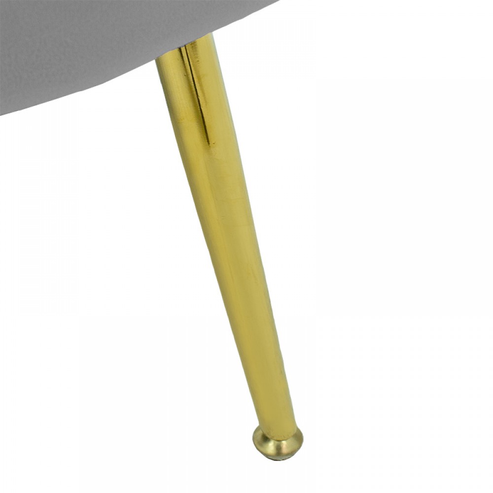 Πολυθρόνα "DAIMON" από βελούδο σε χρώμα γκρι/χρυσό 79x74x78