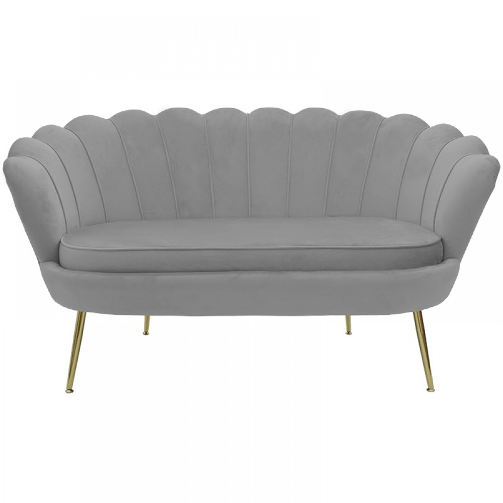 Καναπές διθέσιος "DAIMON" από βελούδο σε χρώμα γκρι 134x70x77