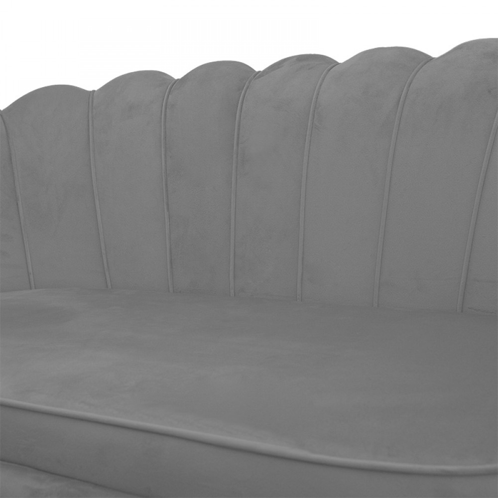 Καναπές διθέσιος "DAIMON" από βελούδο σε χρώμα γκρι 134x70x77