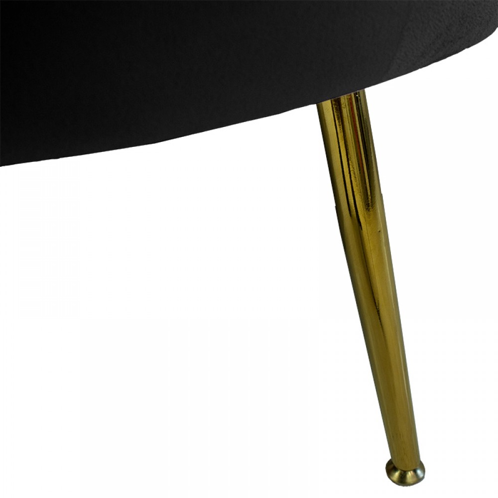 Καναπές διθέσιος "DAIMON" από βελούδο σε χρώμα μαύρο 134x70x77