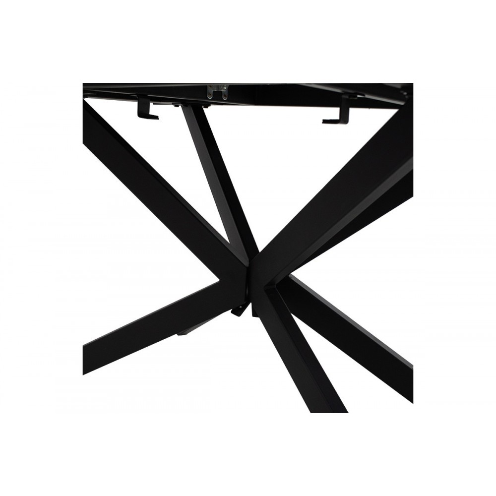 Τραπέζι "PALAN" επεκτεινόμενο από MDF/μέταλλο σε μαύρο/λευκό χρώμα 160x80x75