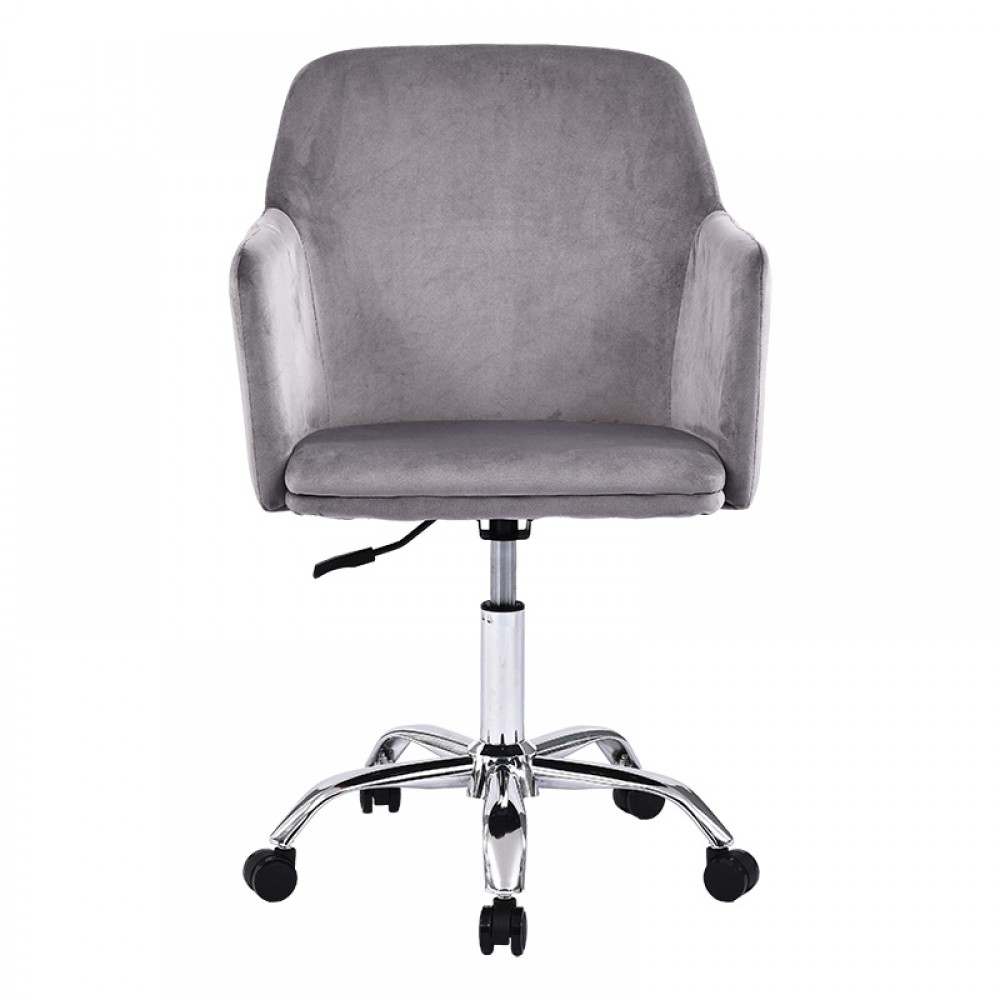 Πολυθρόνα γραφείου εργασίας "XAVER" σε χρώμα βελούδο γκρι 55x54x80/94