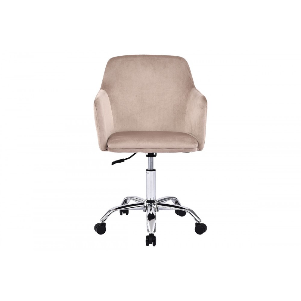 Πολυθρόνα γραφείου εργασίας "XEVER" σε χρώμα βελούδο ροζ 55x54x80/94