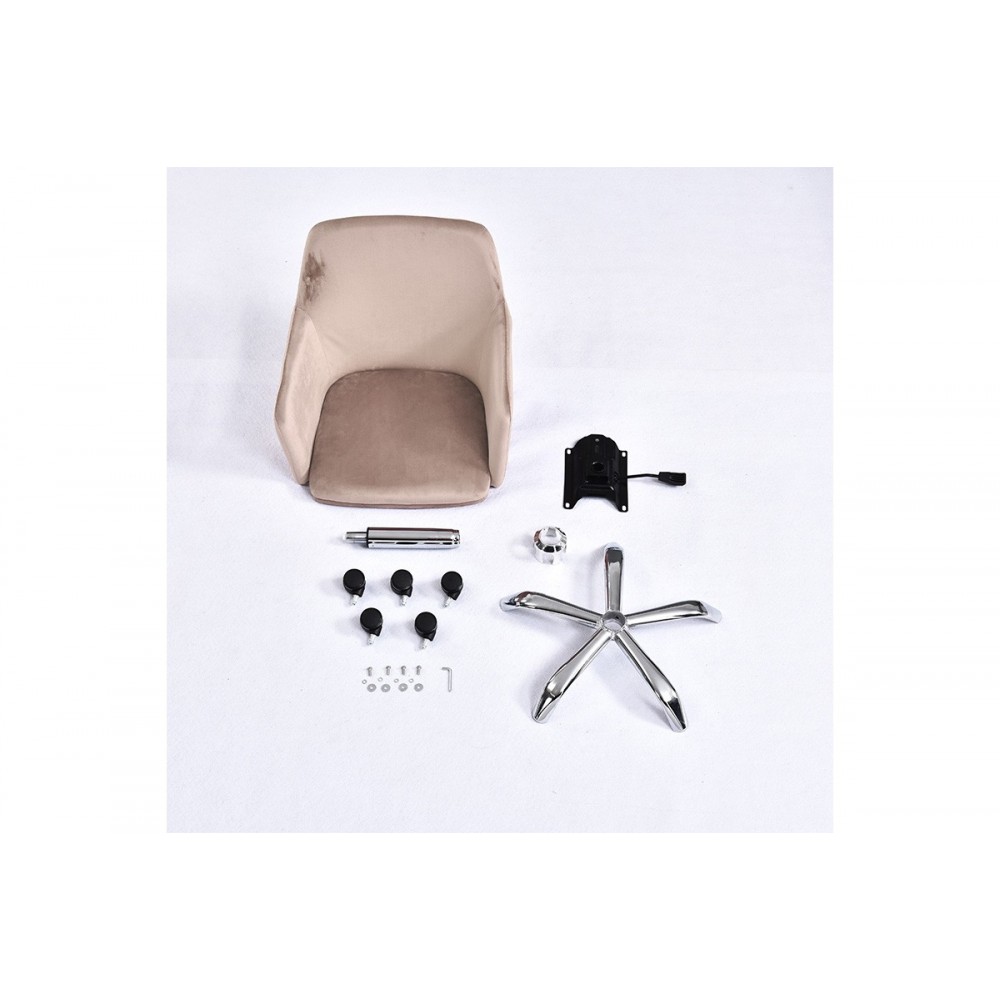 Πολυθρόνα γραφείου εργασίας "XEVER" σε χρώμα βελούδο ροζ 55x54x80/94