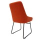 Καρέκλα τραπεζαρίας "ELGAR" από ύφασμα σε χρώμα πορτοκαλί-μαύρο πόδι 51x58x93