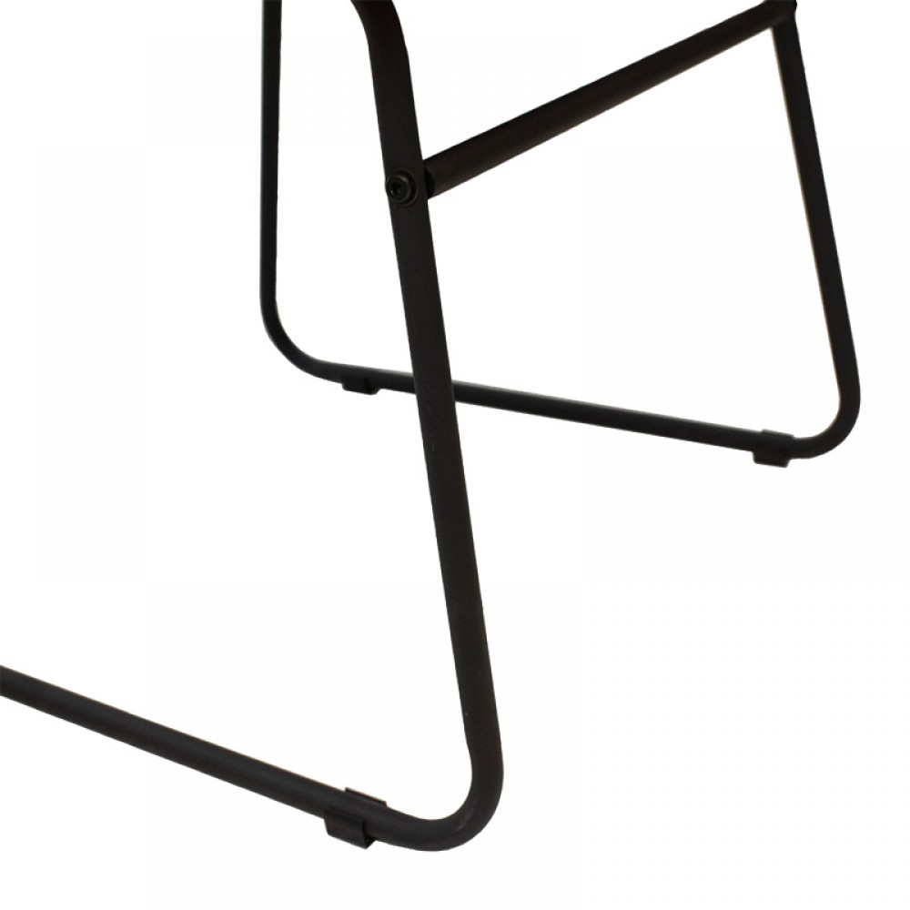 Καρέκλα τραπεζαρίας "ELGAR" από ύφασμα σε χρώμα πορτοκαλί-μαύρο πόδι 51x58x93