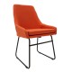 Καρέκλα τραπεζαρίας "ELGAR" από ύφασμα σε χρώμα πορτοκαλί-μαύρο πόδι 51x58x93
