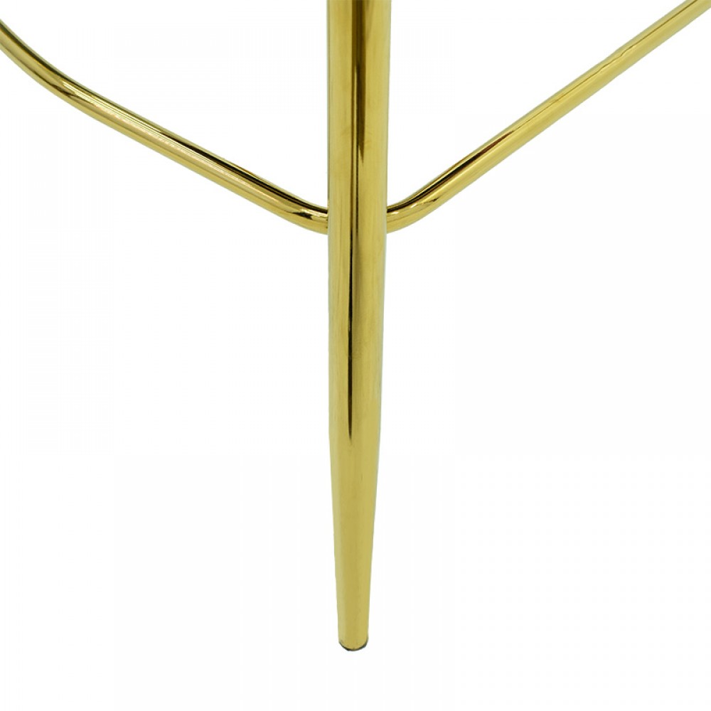 Σκαμπό μπαρ "NATALY" από μέταλλο/βελούδο σε χρώμα κεραμιδί-χρυσό 52x51x100