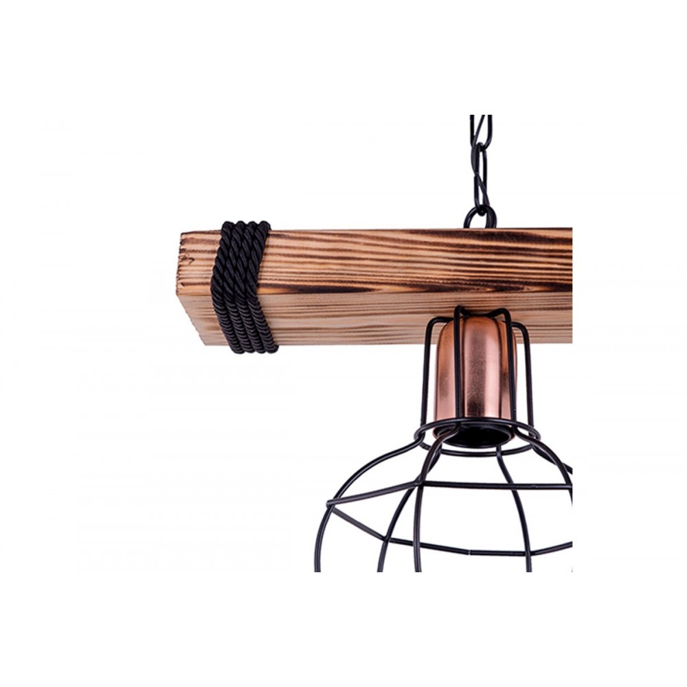 Μονόφωτο φωτιστικό από ξύλο-μέταλλο σε καρυδί-μαύρο χρώμα 28,5x15x50