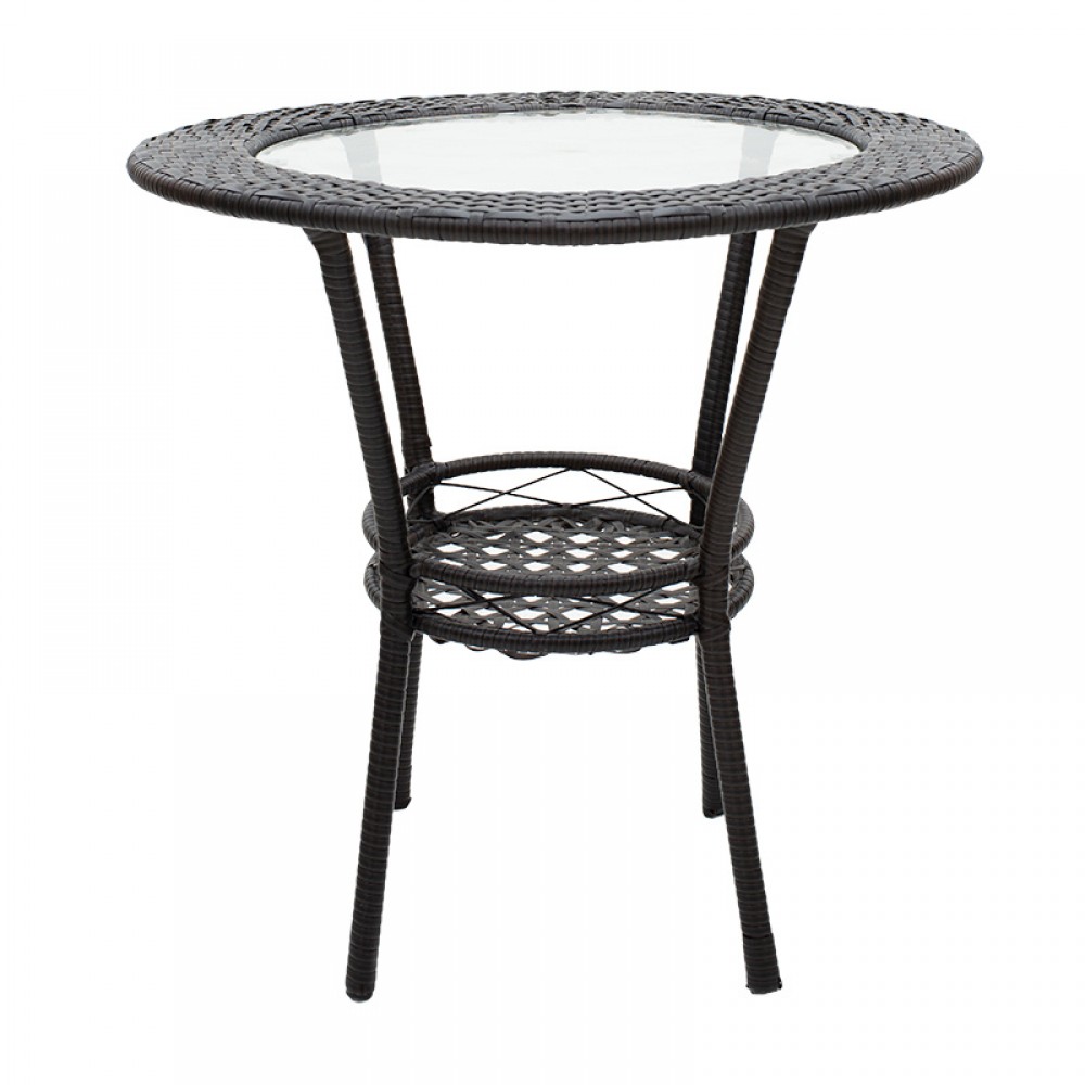 Σαλόνι κήπου "SAYLOR" 3τεμ από μέταλλο/rattan σε χρώμα καφέ Φ60x57