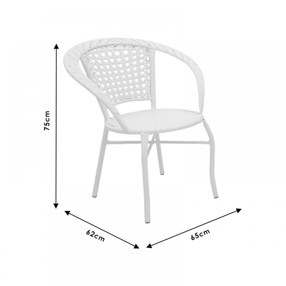 Σαλόνι κήπου "SAYLOR" 3τεμ από μέταλλο/rattan σε χρώμα καφέ Φ60x57
