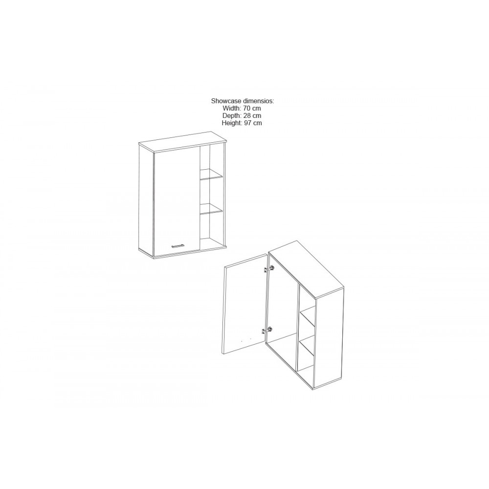 Σύνθεση σαλονιού "SALOME" σε βέγγε χρώμα 200x41x190