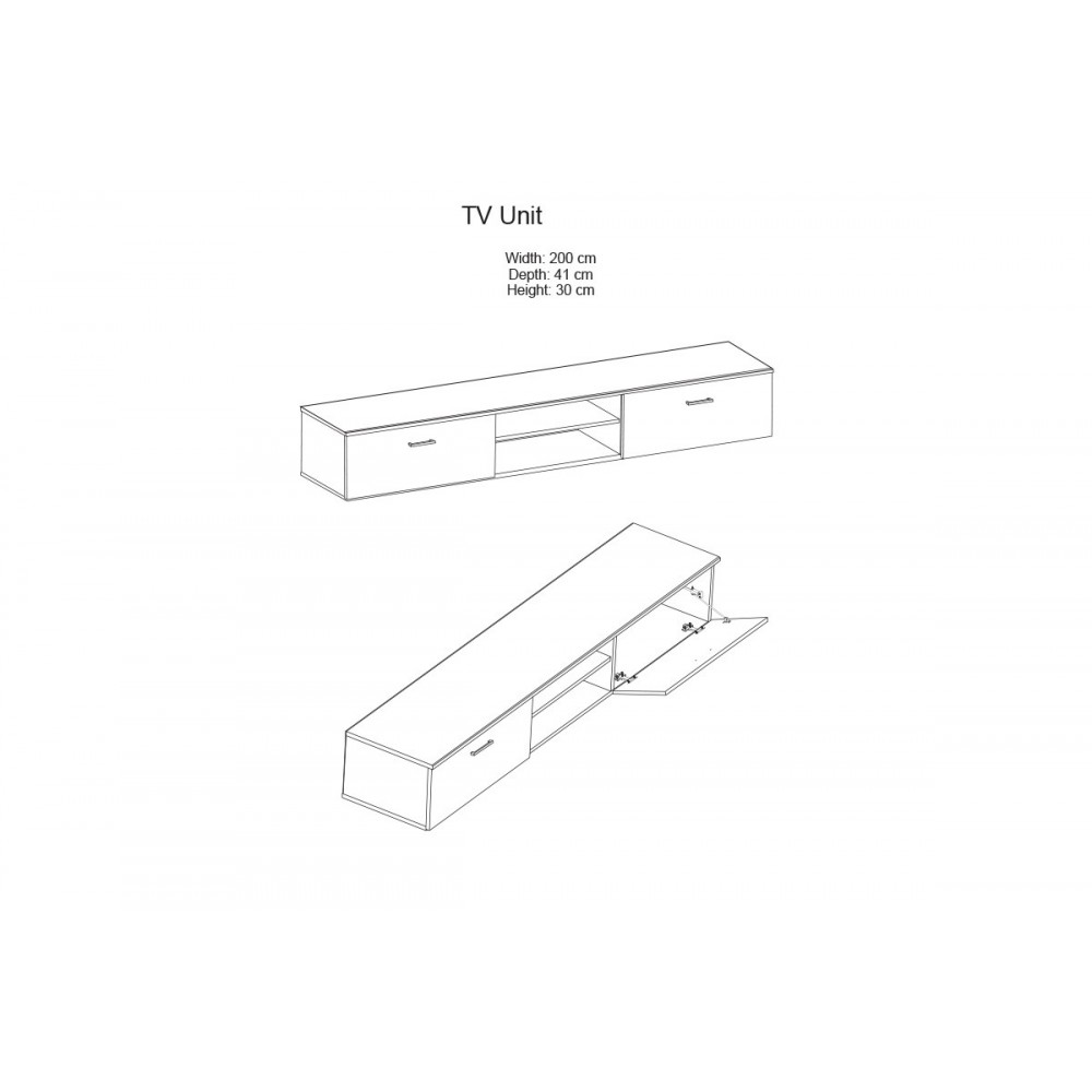 Σύνθεση σαλονιού "SALOME" σε βέγγε χρώμα 200x41x190