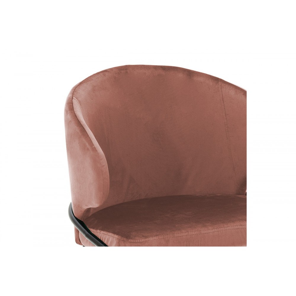 Καρέκλα "NALU" από βελούδο/μέταλλο σε σάπιο μήλο/μαύρο χρώμα 56x54x77