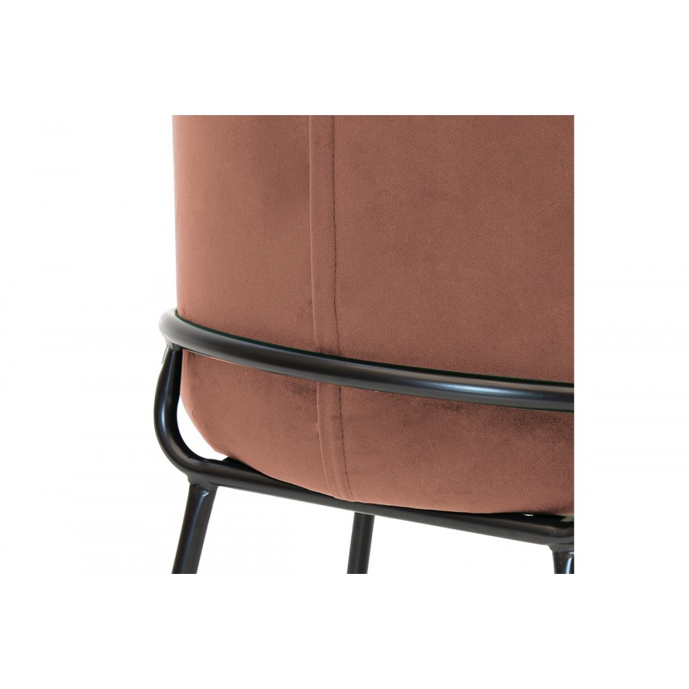 Καρέκλα "NALU" από βελούδο/μέταλλο σε σάπιο μήλο/μαύρο χρώμα 56x54x77