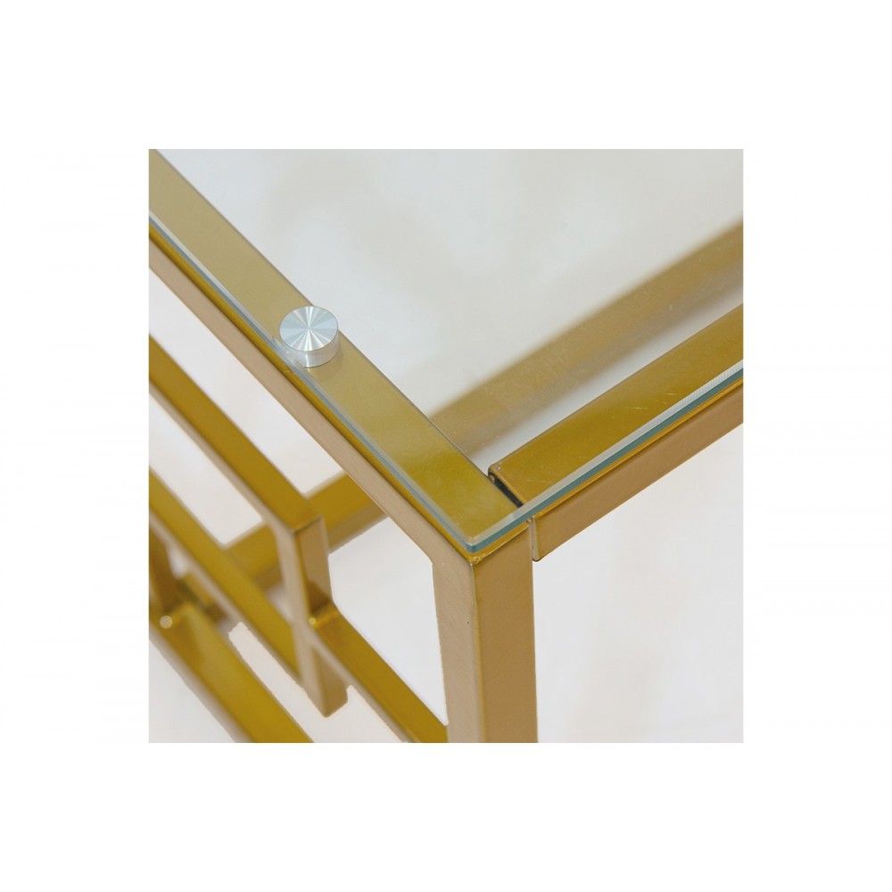Κονσόλα "ECCENTO" από μέταλλο/γυαλί σε χρυσό χρώμα 120x40x71.5