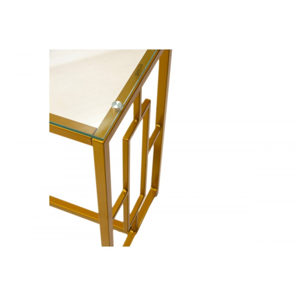 Κονσόλα "ECCENTO" από μέταλλο/γυαλί σε χρυσό χρώμα 120x40x71.5