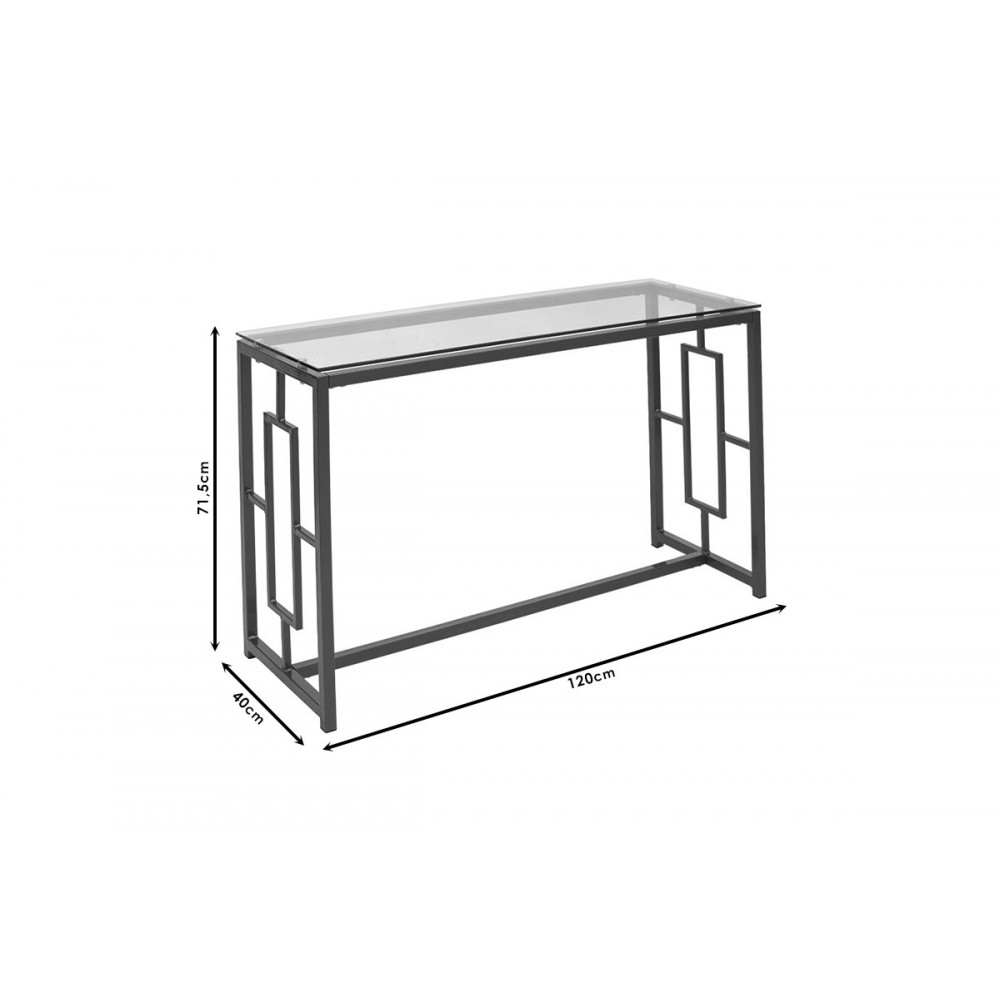 Κονσόλα "ECCENTO" από μέταλλο/γυαλί σε χρυσό χρώμα 120x40x71.5