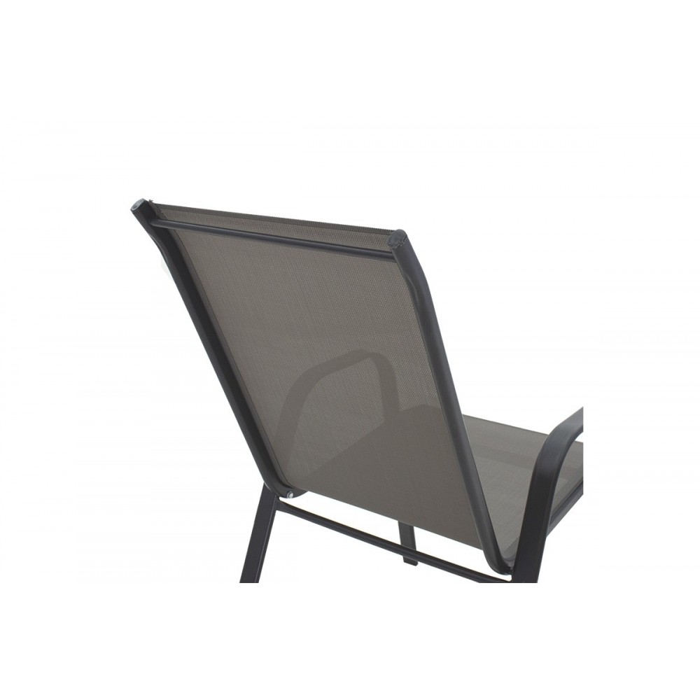 Πολυθρόνα κήπου "CALAN" από μέταλλο/textilene σε γκρι/ανθρακί χρώμα 55x75x95