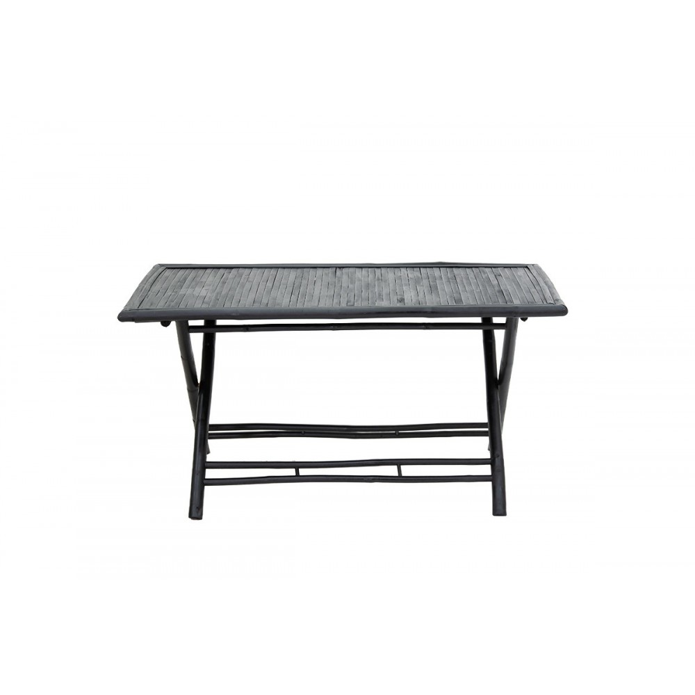 Τραπέζι "BADOU" πτυσσόμενο από μπαμπού σε μαύρο χρώμα 150x80x77