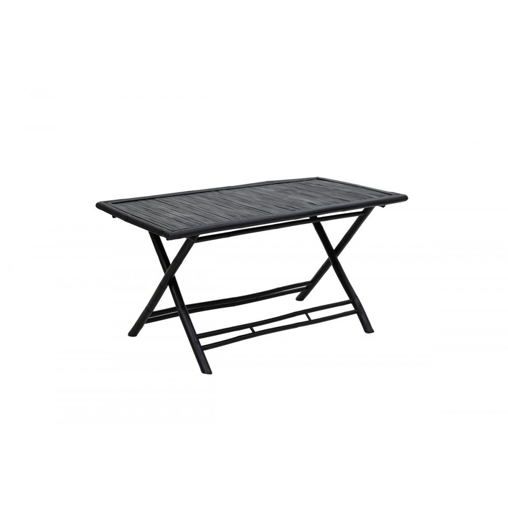 Τραπέζι "BADOU" πτυσσόμενο από μπαμπού σε μαύρο χρώμα 150x80x77