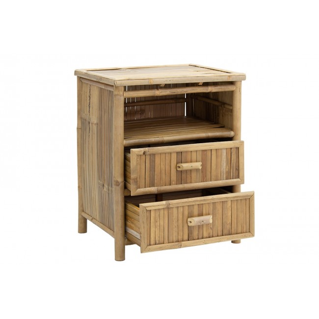 Κομοδίνο "OFRA" από μπαμπού σε φυσικό χρώμα 56x46x69