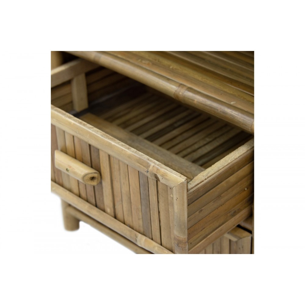 Κομοδίνο "OFRA" από μπαμπού σε φυσικό χρώμα 56x46x69