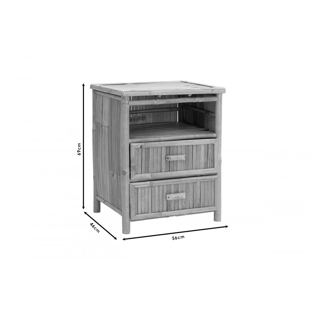 Κομοδίνο "OFRA" από μπαμπού σε φυσικό χρώμα 56x46x69