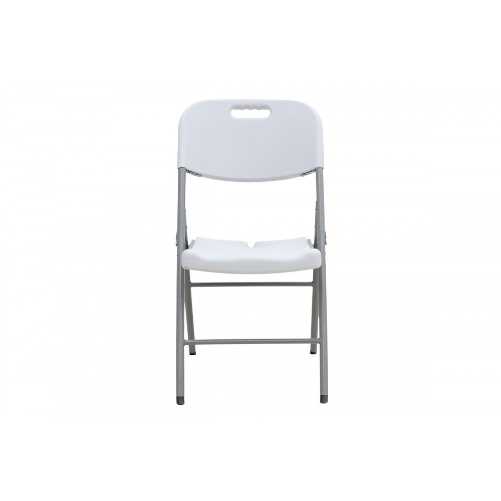 Καρέκλα πτυσσόμενη "ZORA" από πολυαιθυλένιο/μέταλλο σε λευκό/γκρι χρώμα 46x56x87