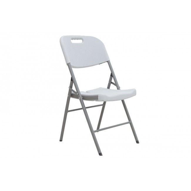 Καρέκλα πτυσσόμενη "ZORA" από πολυαιθυλένιο/μέταλλο σε λευκό/γκρι χρώμα 46x56x87