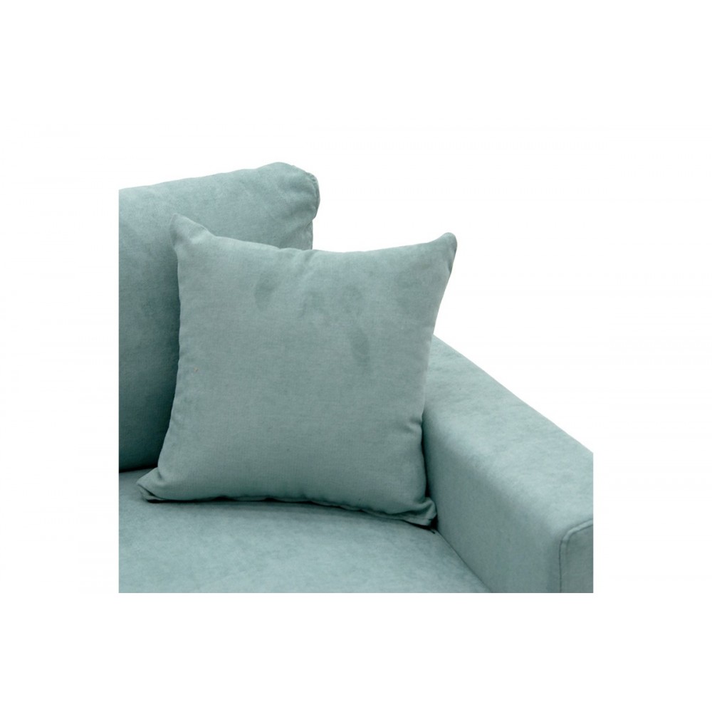 Καναπές-κρεβάτι "LILIAN" με αναστρέψιμη γωνία από ύφασμα σε πράσινο μέντας χρώμα 225x148x81