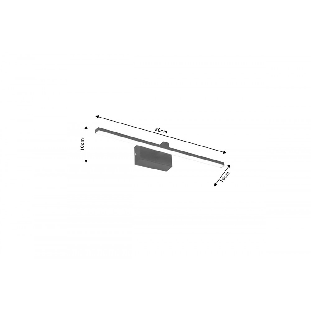 Απλίκα "PWL-01054" από μέταλλο σε μαύρο χρώμα LED 6W 50x10x10