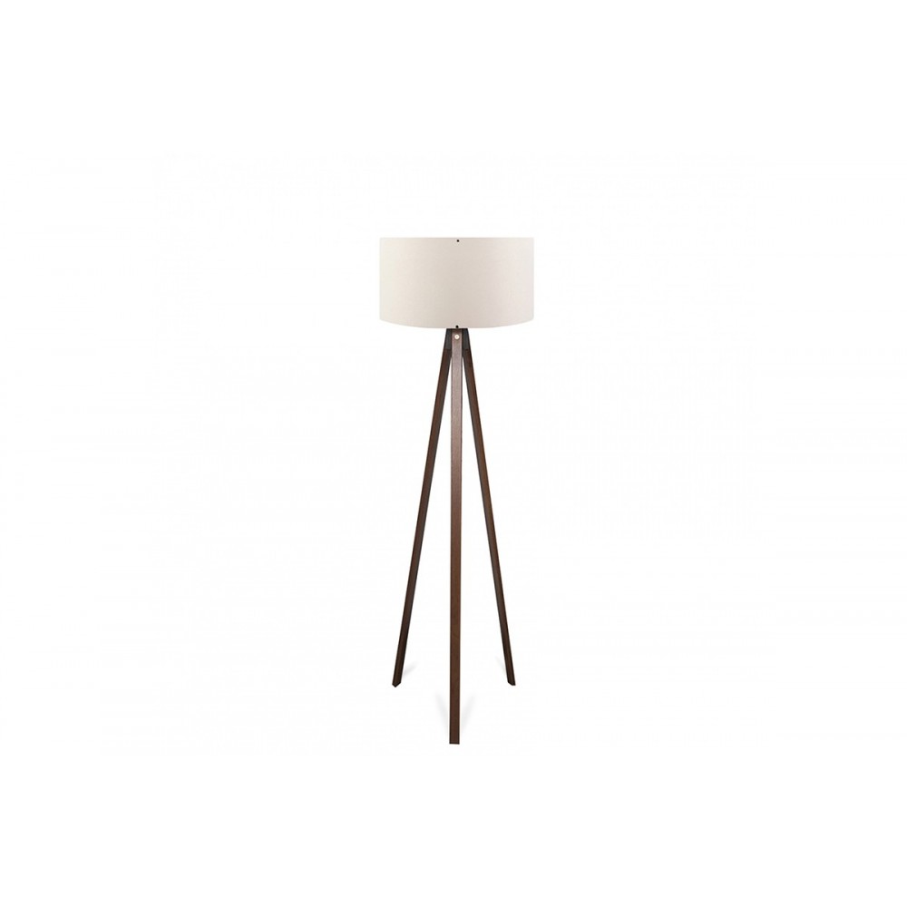 Φωτιστικό δαπέδου "PWL-1059" από ύφασμα/MDF σε μπεζ/καρυδί χρώμα Ε27 Φ38x140