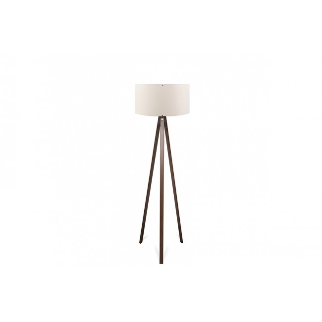 Φωτιστικό δαπέδου "PWL-1059" από ύφασμα/MDF σε μπεζ/καρυδί χρώμα Ε27 Φ38x140