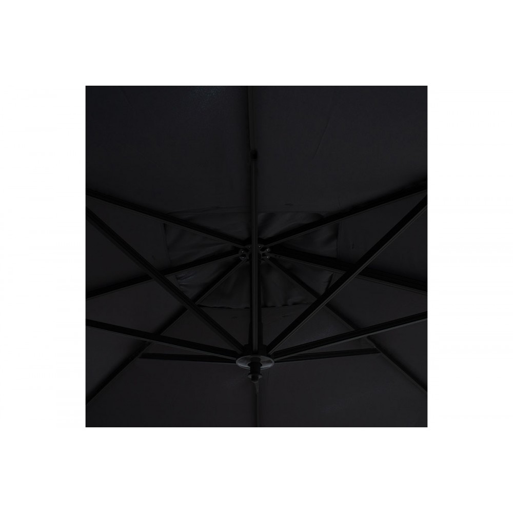 Ομπρέλα κρεμαστή "RAFFAELLA" από αλουμίνιο/πολυεστέρα σε ανθρακί χρώμα Φ300x274
