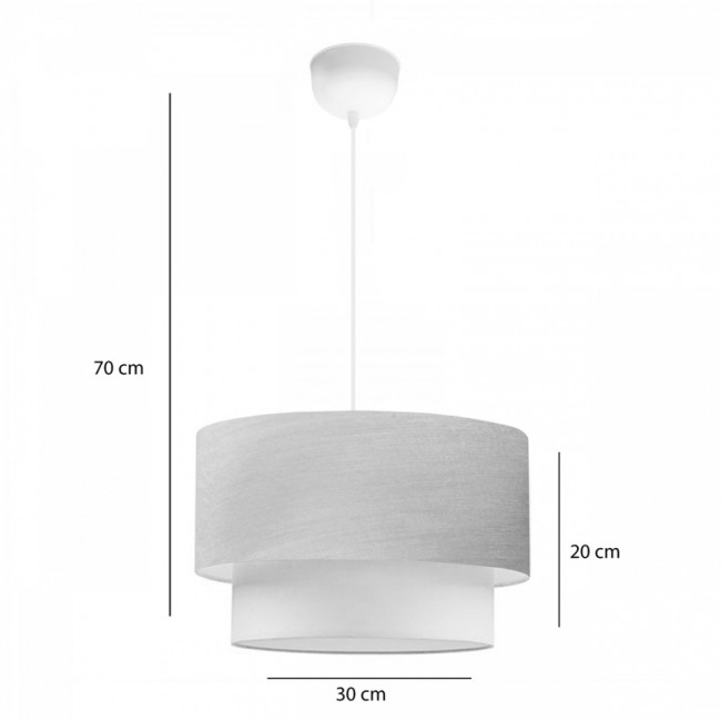 Φωτιστικό μονόφωτο "PWL-1087" από μέταλλο/ύφασμα σε εκρού/μπεζ/χρυσό χρώμα Ε27 Φ30x70