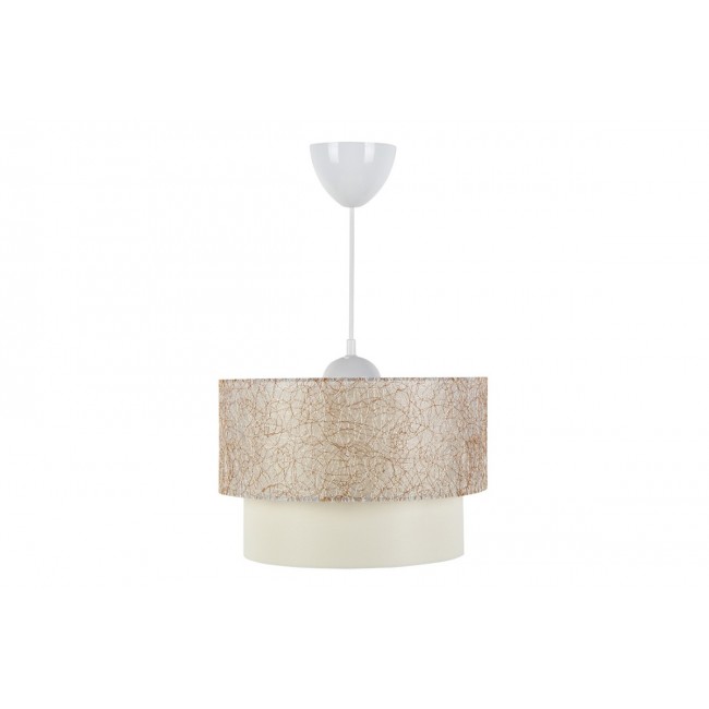 Φωτιστικό μονόφωτο "PWL-1087" από μέταλλο/ύφασμα σε εκρού/μπεζ/χρυσό χρώμα Ε27 Φ30x70