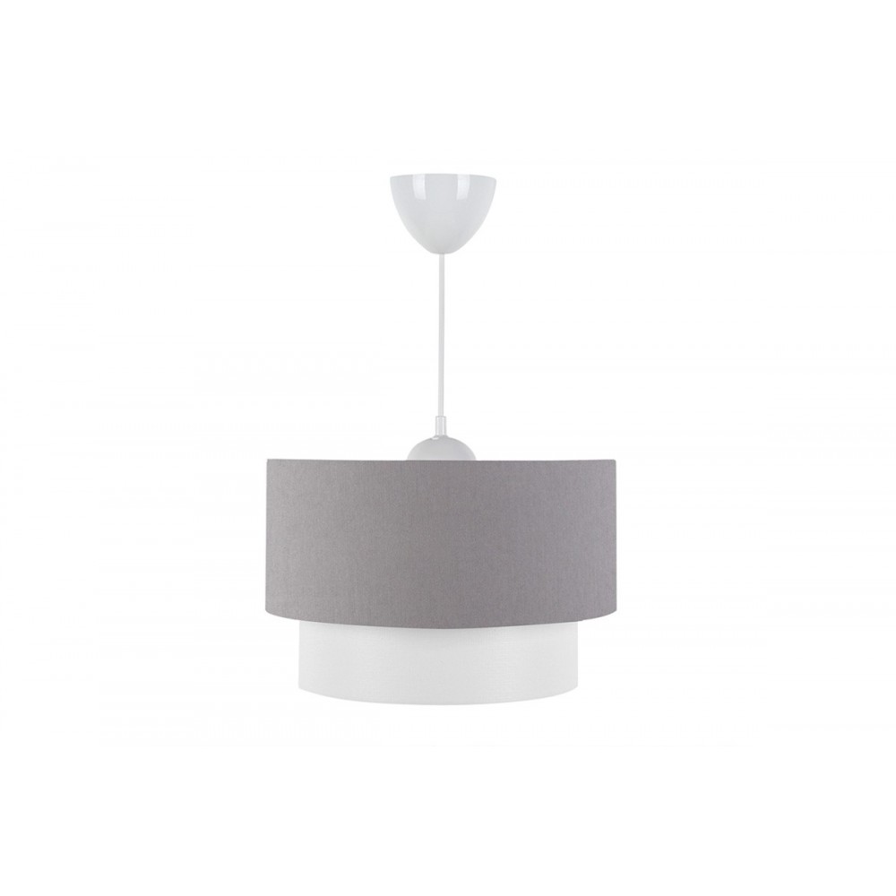 Φωτιστικό μονόφωτο "PWL-1087" από μέταλλο/ύφασμα σε λευκό/γκρι χρώμα Ε27 Φ30x70
