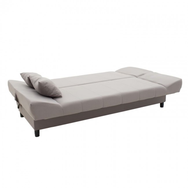 Kαναπές/κρεβάτι τριθέσιος "TIKO" με αποθηκευτικό χώρο από ύφασμα σε γκρί χρώμα 200x85x90
