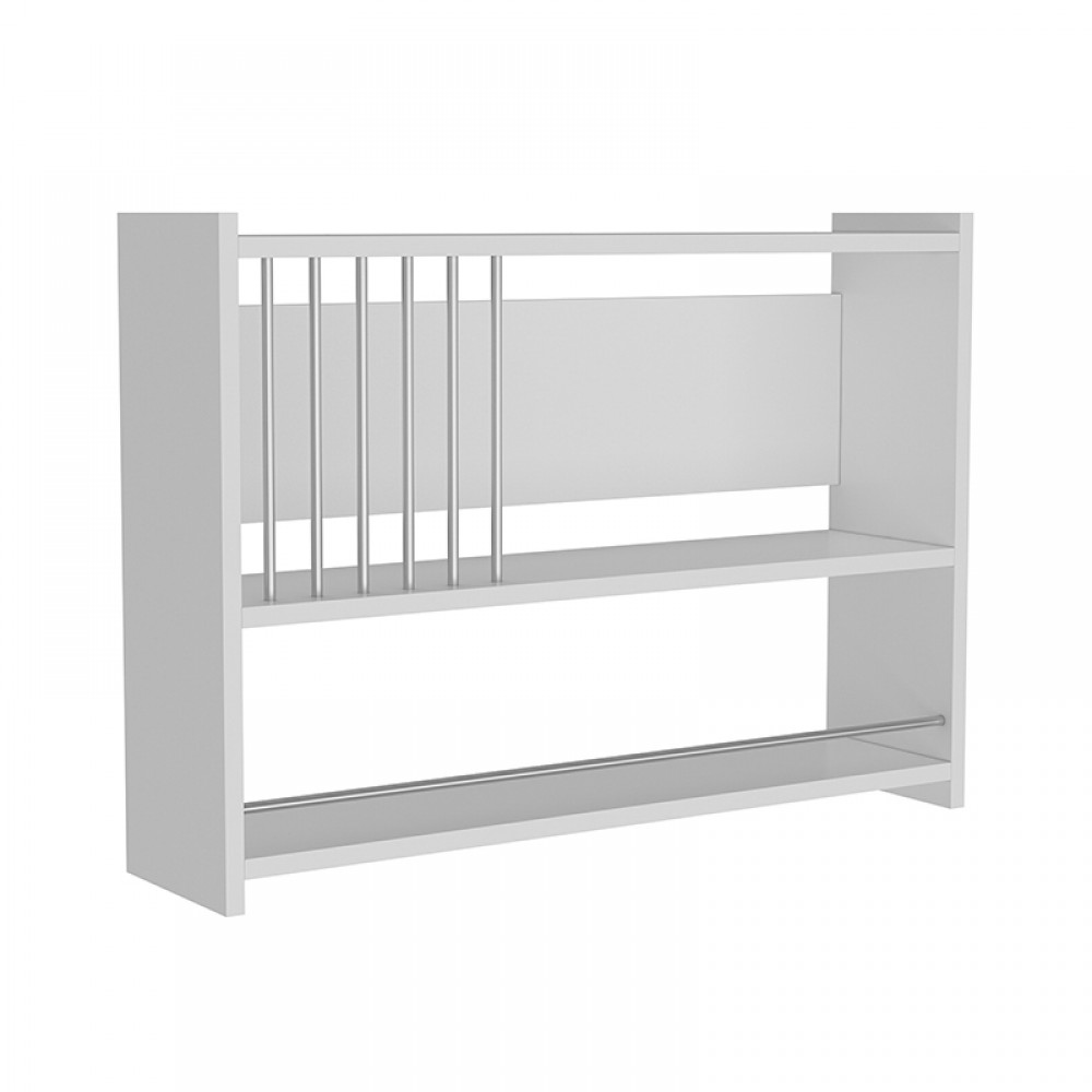 Ραφιέρα τοίχου κουζίνας "TERRA" σε λευκό χρώμα 84x20x60