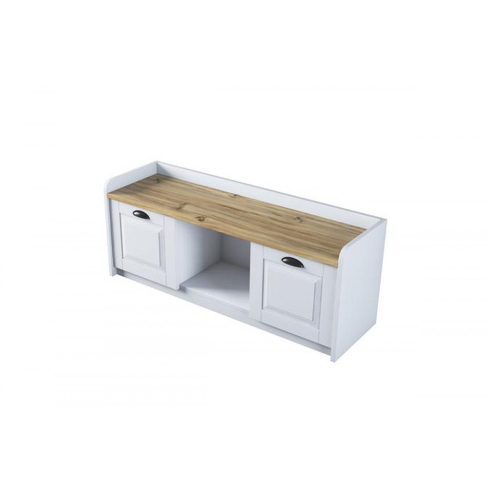 Παπουτσοθήκη "ARTHUR I" σε λευκό/καρυδί χρώμα 120x40x45