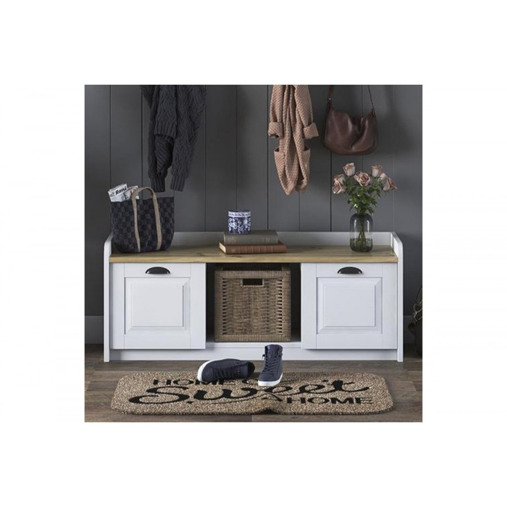 Παπουτσοθήκη "ARTHUR I" σε λευκό/καρυδί χρώμα 120x40x45