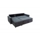 Καναπές-κρεβάτι "LILIAN" με αναστρέψιμη γωνία από ύφασμα σε ανθρακί χρώμα 225x148x81